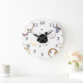 Coffee Stain Grungy Typewriter Wall Clock Große Wanduhr (Zuhause)
