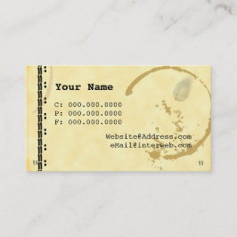 Coffee Stain Schreibwriter Grunge Business Cards Visitenkarte