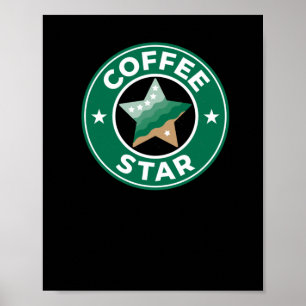 Coffee-Star-Aufkleber Poster