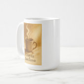 Coffee & Sunshine – Cozy Morning Sepia Art Kaffeetasse (Vorderseite Links)