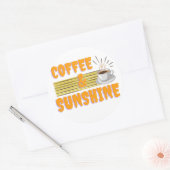 Coffee & Sunshine – Positive Morning Vibes Runder Aufkleber (Umschlag)