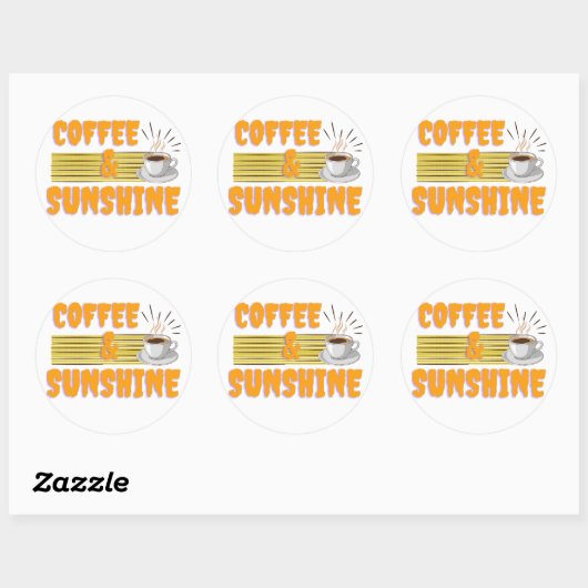 Coffee & Sunshine – Positive Morning Vibes Runder Aufkleber (Blatt)