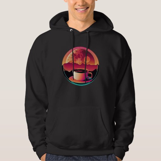 Coffee Synthwave 80s Retrowave Aesthetic 1 Hoodie (Vorderseite)