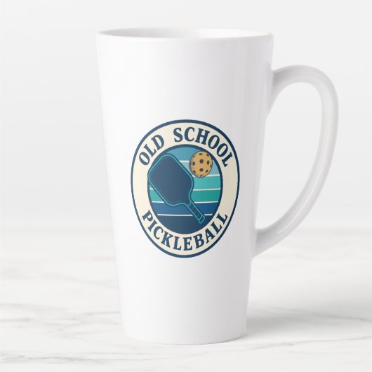 Coffee tall mug Old School Pickleball club logo Milchtasse (Rechts)