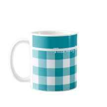 Coffee Tasse, Aquamariner Karo Gingham