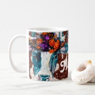 Coffee Tasse Cup für personalisierte Blume Cows