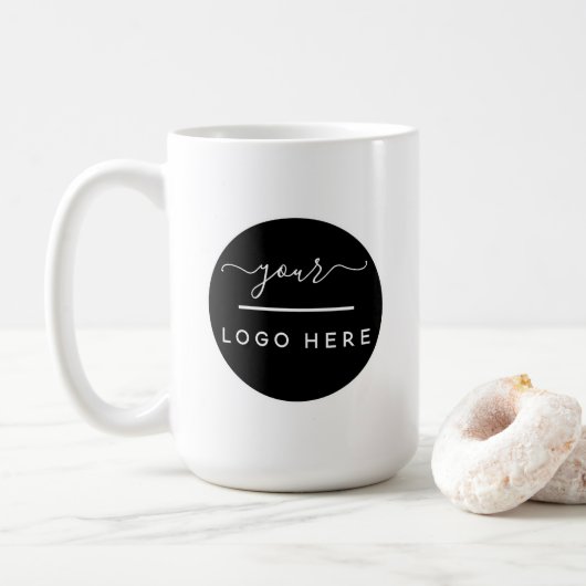 Coffee-Tasse mit dem Logo "Custom Business" Kaffeetasse (Mit Donut)