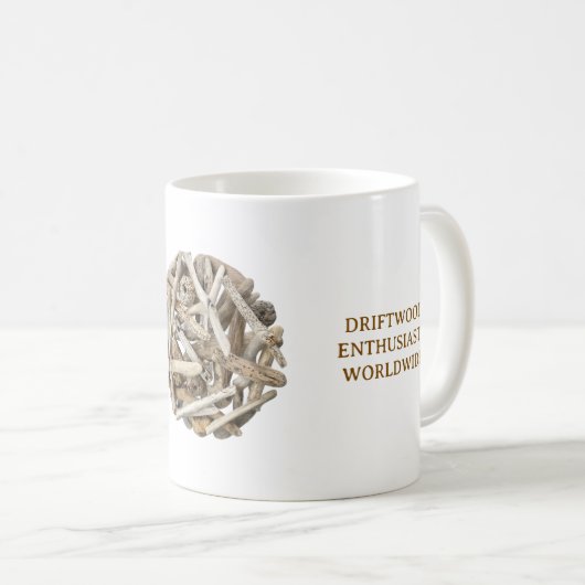 COFFEE, TEA MUG WITH DRIFTWOOD THEME KAFFEETASSE (VorderseiteRechts)