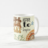 "COFFEE TEACH REPEAT" "ASPIRE to Inspire" Kaffeetasse (VorderseiteRechts)