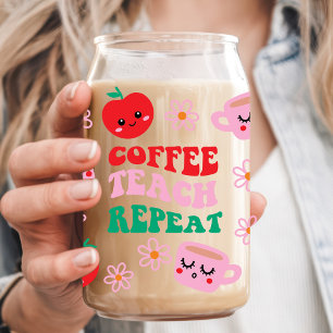 Coffee Teach Repeat Lehrer Apfel Dosenglas