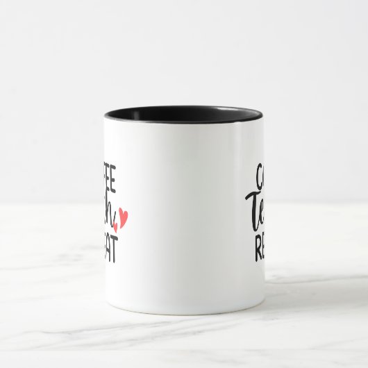 'Coffee Teach Repeat' Relatable Fun Teacher Gift  Tasse (Zentrum)