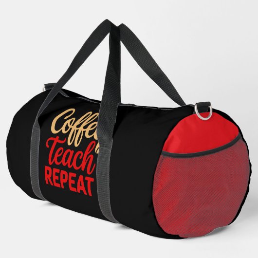 Coffee Teach Repeat Teacher  Duffle Bag (Rechte Ecke)