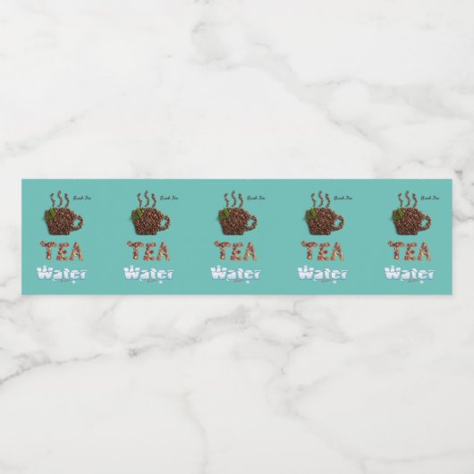 Coffee. Tee oder Wasser. Wasserflaschenetikett (Einzelnes Label)