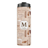 Coffee Terms Muster Monogram Thermosbecher (Vorderseite)