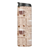 Coffee Terms Muster Monogram Thermosbecher (Nach rechts gedreht)