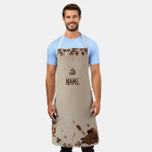 Coffee Theme All-over Print Schürze in Medium (Getragen)