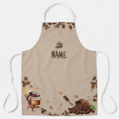 Coffee Theme All-over Print Schürze in Medium (Vorderseite)
