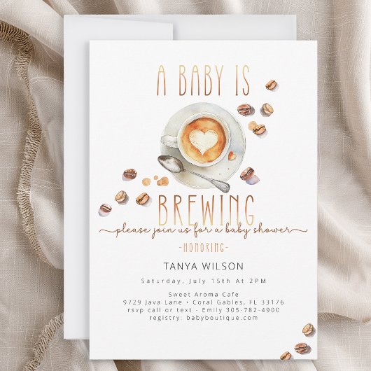 Coffee Theme Baby Shower Invitation Gender Neutral Einladung