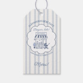 Coffee Theme Bebe Brunch Dusty Blue Baby Shower Geschenkanhänger (Vorderseite)
