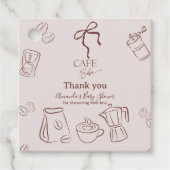 Coffee Theme Beige Cafe Bebe Brewing Baby Shower Geschenkanhänger (Vorderseite)