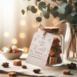 Coffee Theme Beige Cafe Bebe Brewing Baby Shower Geschenkanhänger