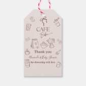 Coffee Theme Beige Cafe Bebe Brewing Baby Shower Geschenkanhänger (Vorderseite)