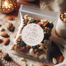 Coffee Theme Beige Cafe Bebe Brewing Baby Shower Runder Aufkleber