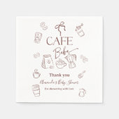 Coffee Theme Beige Cafe Bebe Brewing Baby Shower Serviette (Vorderseite)