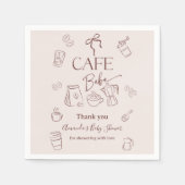Coffee Theme Beige Cafe Bebe Brewing Baby Shower Serviette (Vorderseite)