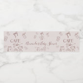 Coffee Theme Beige Cafe Bebe Brewing Baby Shower Wasserflaschenetikett (Einzelnes Label)