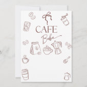 Coffee Theme Bow Cafe Bebe Brewing Baby Shower Einladung (Rückseite)