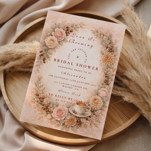 Coffee Theme Bridal Shower Einladung