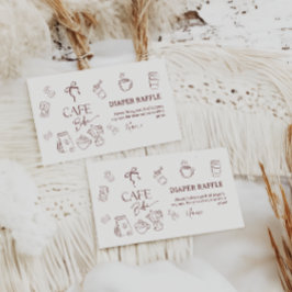 Coffee Theme Cafe Bebe Brewing Baby Shower Diaper Begleitkarte