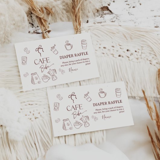 Coffee Theme Cafe Bebe Brewing Baby Shower Diaper Begleitkarte