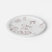 Coffee Theme Cafe Bebe Brewing Bow Baby Shower Pappteller (Schrägansicht)