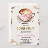 Coffee theme girl party invitation einladung (Vorne/Hinten)
