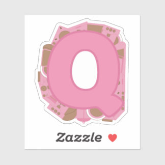 Coffee Theme Letter Q Custom Cut Vinyl Sticker