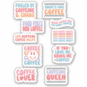 Coffee Theme Quotes Retro Ästhetik Aufkleber (Vorderseite)