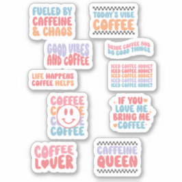 Coffee Theme Quotes Retro Ästhetik Aufkleber
