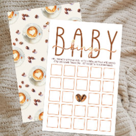 Coffee Themed Baby Dusche Baby Bingo Game Card