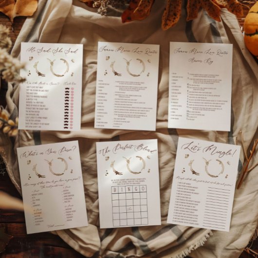 Coffee Themed BINGO Bridal Shower Game Notizblock