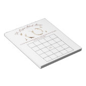 Coffee Themed BINGO Bridal Shower Game Notizblock (angewinkelt)