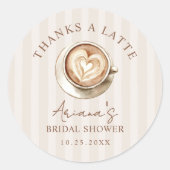 Coffee Themed Bridal Shower Runder Aufkleber (Vorderseite)