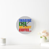 coffee themed color typography runde wanduhr (Zuhause)