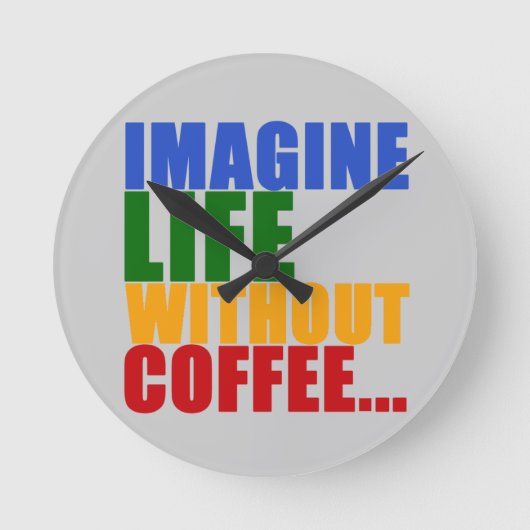 coffee themed color typography runde wanduhr (Vorderseite)