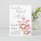 Coffee Themed Couple Shower Invitation Einladung (Stehend Vorderseite)