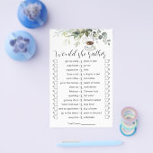 Coffee Themed Dusche Brautparty Game Card Flyer (Einzeln)