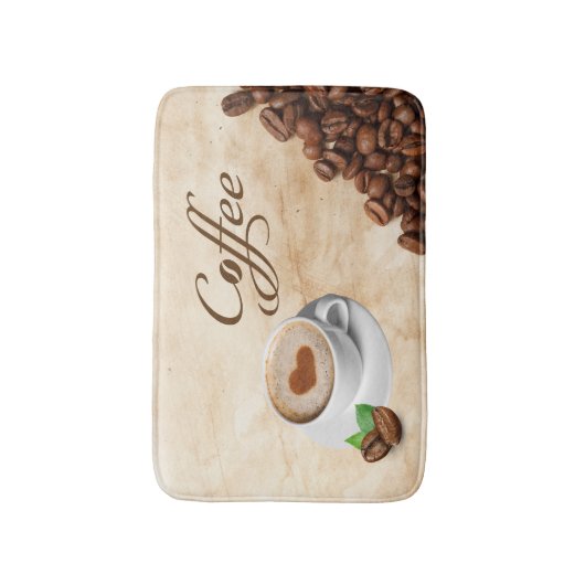 Coffee Themed Memory Foam Bath Mat Badematte (Vorderseite Vertikal)
