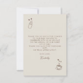 Coffee Themed Whimsical Baby Shower Dankeskarte (Rückseite)