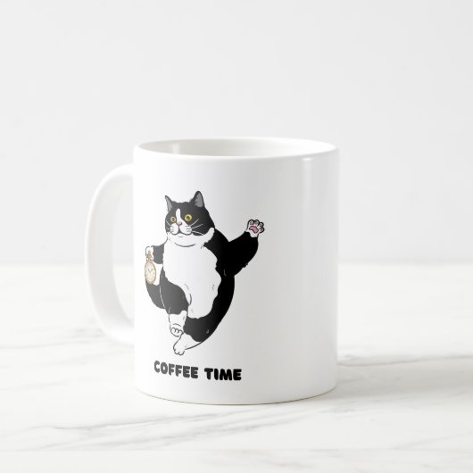 Coffee Time Black Cat Tasse für Introvertierte (Vorderseite Links)